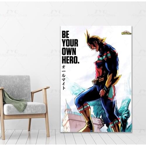 My Hero Academia Anime Academia All Might Posters Canvas Mural Bedroom Decoration Boku no Your Own Hero All Might Team Awesome