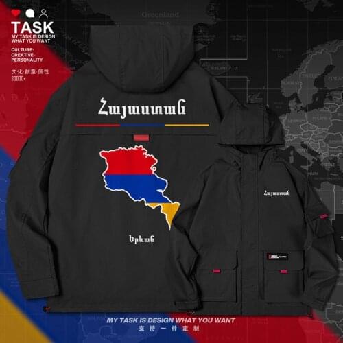 Armenia Armenian ARM AM men jacket hooded map nation flag mens printed casual coat fashion long sleeve top autumn clothes