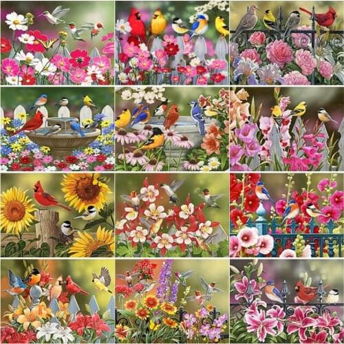 New 5D DIY Diamond Painting Flowers/birds Diamond Embroidery Animal Cross Stitch Crafts Full Square Round Drill Home Decor Gift