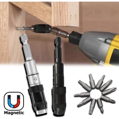 1/4 "Hex Magnetic Screw Drill Tip Quick Change Locking Bit Holder Drill Screw Tool Drive Guide Drill Bit Extension Rod Wood Tool