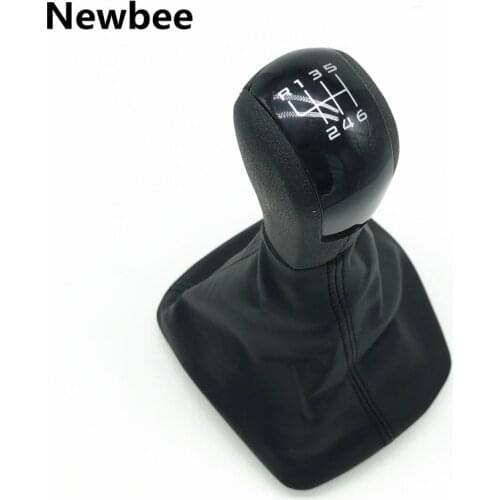 Newbe 5/6 Speed For Skoda Octavia 2 A5 2004 2005 2006 2007 2008 2009 2010 Car Gear Shift Knob Black Gaiter Leather Boot Case