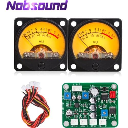 Nobsound Dual Analog VU Meter DB Panel Sound Level Display & Driver Board Module Music Spectrum for DIY Amplifier