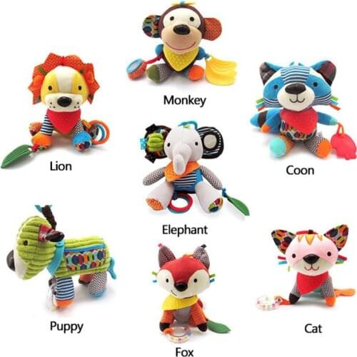 New Animal Style Baby Rattles Mobile Bed Molar Tooth Sticks Hanging Wind Chimes Ringing Hand Bell Baby Toys Rattle Toys