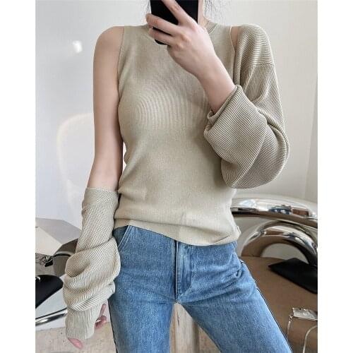 LMQ NEW Spring European American INS Fashion Design Sense Knit Sweater Vest Two-Piece Suit Is Thin Shawl Style Splittable Top