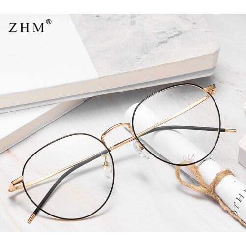 Metal frame glasses blue light protection men black gold computer round frames eyeglasses prescription woman dropship