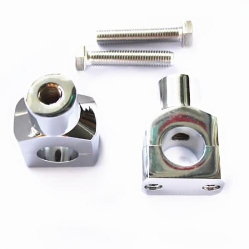 Pair Chrome 1" 25mm Shorty Handlebar Risers For Harley Softail Dyna Sportster 1200 883 Chopper Bobber Touring Motorcycle