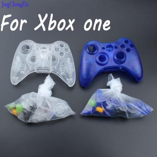 Transparent clear blue Portable Wireless Bluetooth Gamepad Remote Controller Full Housing Shell + Buttons For XBOX 360 Black