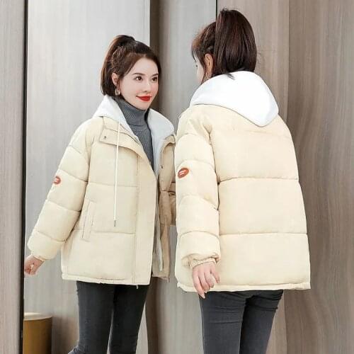 Down Cotton Padded Jacket 2021 New Winter Jacket Women Parkas Casual Coat Female Coat Hooded Outwear Thick Warm Tops Long Sleeve