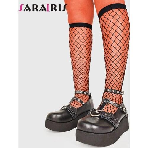 SaraIris Solid Buckle Strap Round Toe Marry Janes Pumps Women Lolita Kawayi Cute Pumps Ladies Shoes