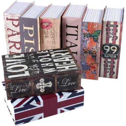 Secret Hidden Safe Security Box of Dictionary Book Shape Key Box For Money Cash Jewelry Safe Deposit Box Mini Lock Box for home