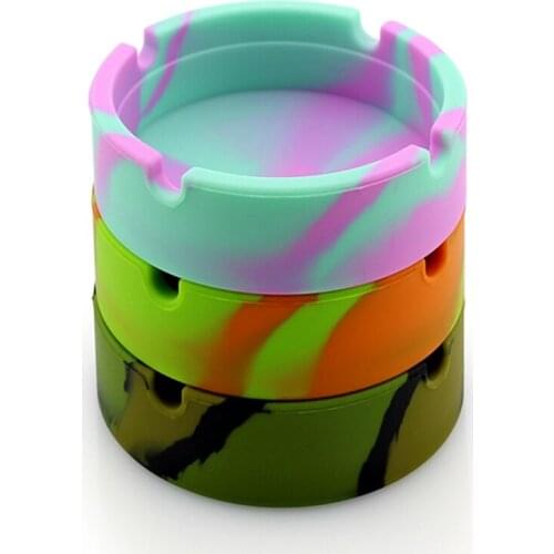 Silicone Round Ashtray Portable Rubber High Temperature Heat Resistant Desk Car Ash Tray