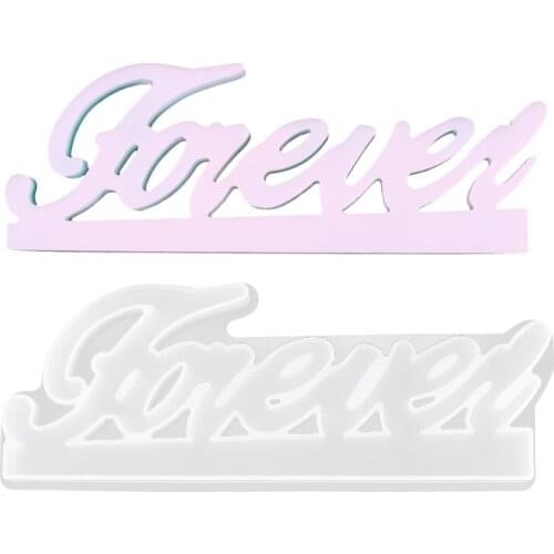Word FOREVER Crystal Epoxy Resin Mold DIY Set Up Decoration Three-dimensional Mold Epoxy mirror Silicone Mold For Resin