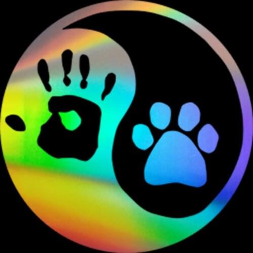Dog Paw Ying Yang Hand Print Sign Car Sticker Window Wall Laptop Vinyl Decal