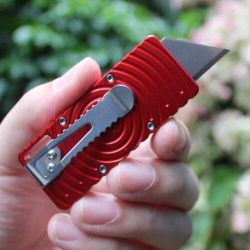 Telescopic Utility Knife Paper Cutter With Back Clip Field Survival Cutter