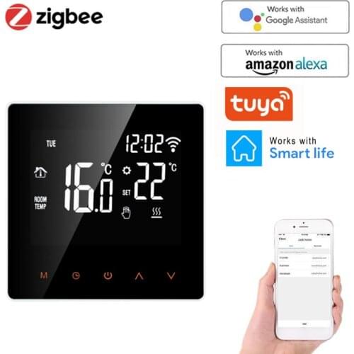 Tuya ZigBee Smart Thermostat LCD Display Touch Screen for Electric Floor Heating Water/Gas Boiler Temperature Remote Controller