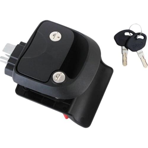 Camper Trailer RV Entry Door Caravan Lock Latch Handle Knob Deadbolt-Black Fit for Door Thickness 30-40mm