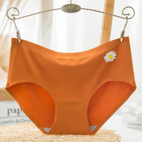 Womens Ice Silk Panties Little Daisy Lovely Graphene Comfortable Breathable Seamless Panties for Female
