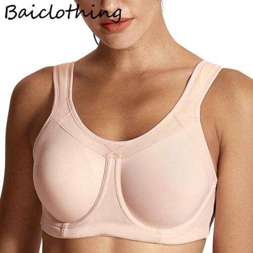 Womens Full Coverage High Impact Underwire Bounce Control Workout Active Bra 32 34 36 38 40 42 B C D DD E