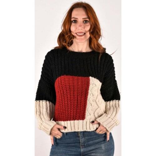Womens Garni Patterned Knitwear Sweater womens clothing stylish elegant slim happy business woman working woman female student