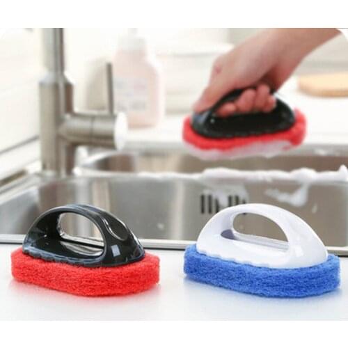 1pc Multifunctional Kitchen Sponge Brush Sponge Cleaning Brush Descaling Knife Pan Pot Cleaner Strong Decontamination Brushes