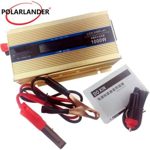 1000W Power Supply Switch Gold Universal Converter Vehicle Car Power Inverter 12V/24V TO 110V/220V Automobile Charger