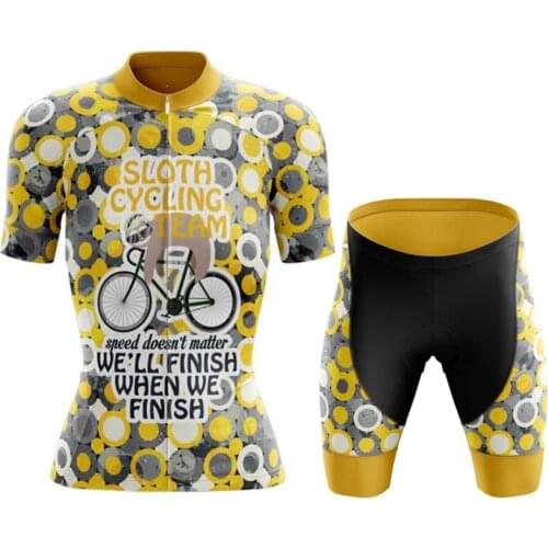 2020 Women SLOTH CYCLING TEAM Cycling Jersey/Cycling sets Customized Road Mountain Race Top cycling clothing GEL Breathable Pad