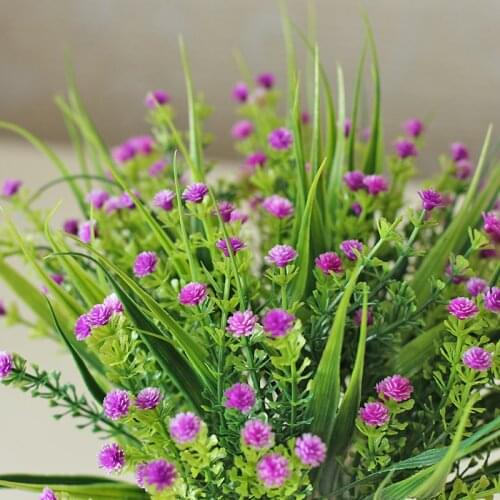 5 fork/piece decoration Wedding decorative flower fake plastic artificial plants bouquet Arrangement Home Party Garden Decor