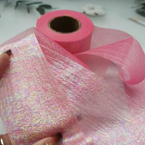 6cm 25Yards Iridescent Tulle Mesh Fabric DIY Illusory Gauze Tutu Skirt Bow Hairbands Clips Wedding Birthday Decoration Supplies