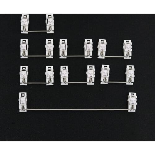 White Gateron Plate Mounted Stabilizers Satellite 7u 6.25u 6u 2u for Mechanical Keyboard Modifier Keys Comes with Lubrication