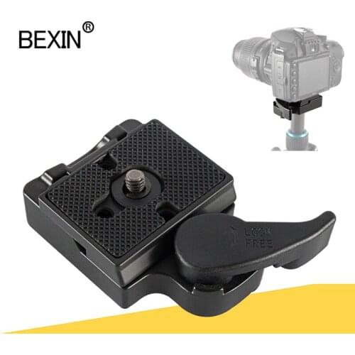 Quick release clamp adapter for camera tripod BS88 HB88 stabilizer plate with Manfrotto 200PL-14 compatible plate camera clamp