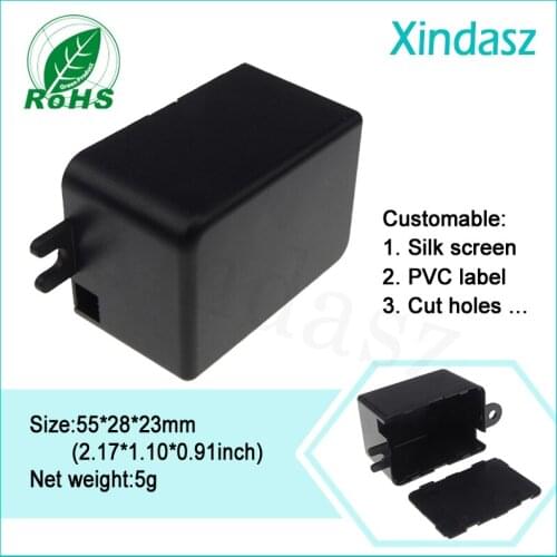 XDL-017 10pcs/Lot) 55*28*23mm black plastic enclosures wall mount enclosure box for power supply