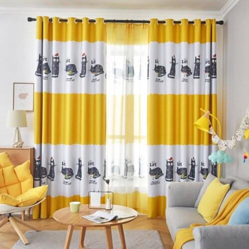 Nordic Ins Style White Silk Imitation Digital Curtains for Living Dining Room Bedroom Custom Net Red Color Striped Curtains
