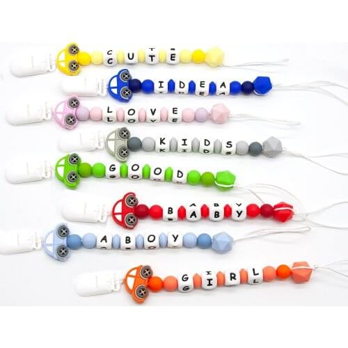 Cute-Idea 1set Beads Teether Pacifier Bracelet Accessories Chain Toddle BPA Free Chewable Teething Soft Baby Product