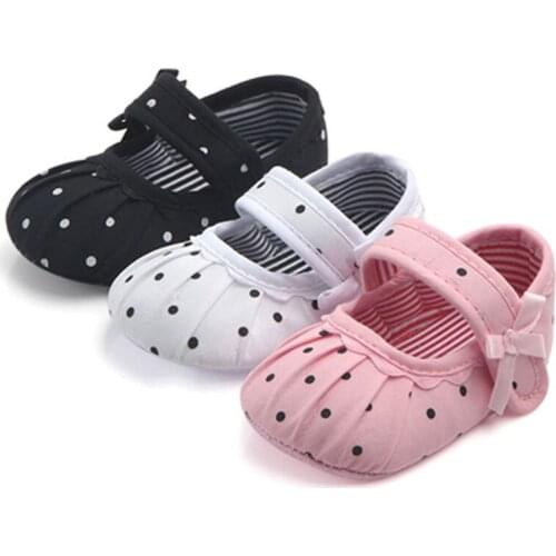 New 0-18 Months Adorable Toddler Baby Girl Flower Dot Shoes Newborn Crib Shoes Size Infant Shoes