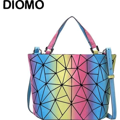 DIOMO New Arrival Rainbow Color Women Handbag Fashion Bags Ladies Luxury 2021 Geometric Top-handle Designer Tote Bag