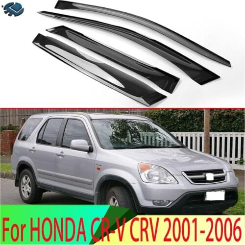 For HONDA CR-V CRV 2001-2006 (RD4-RD9) Plastic Exterior Visor Vent Shades Window Sun Rain Guard Deflector 4pcs