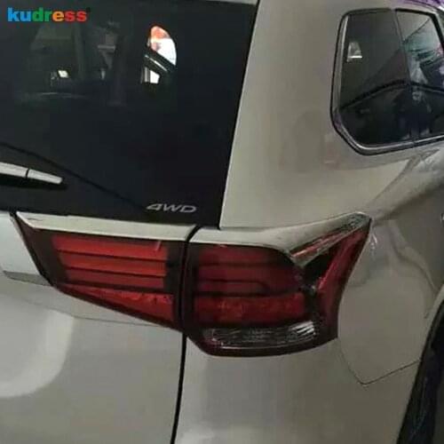 For Mitsubishi Outlander 2016 2017 ABS Chrome Rear Light Eyebrow Cover Trim Taillight Lamp Eyelid Strips Car Styling Accessories