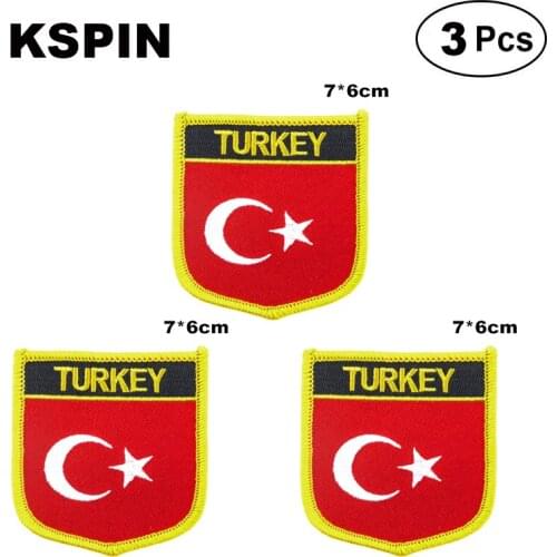 Turkey Shiled Shape flag patches national flag patches for Cothing DIY Decoration