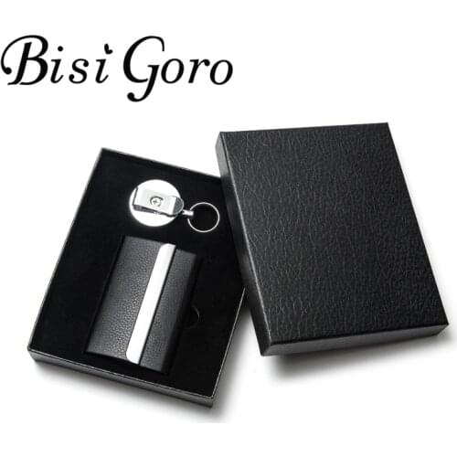 BISI GORO Wallet Set Magnet Card Key Holder Set Fashion RFID Card Holder Men Women Multifunction Slim Holder Wallet Clutch