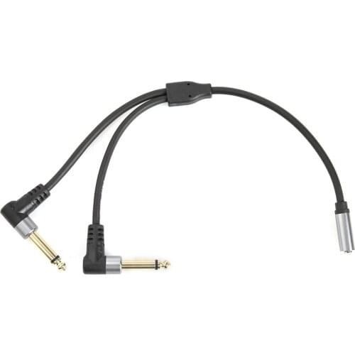 Hot 1/8 Inch Socket to 1/4 Inch Plug Y Splitter Adapter Cable 0.24M 3.5mm Female Stereo to Dual 6.35mm Male Audio Cable