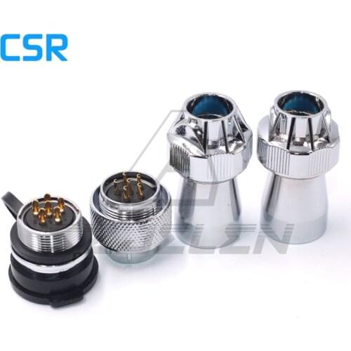 WF20 series Metal round butt connector waterproof 6pin Plugs and sockets panel mount connector IP67