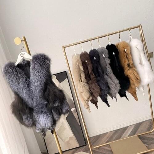 MS.MinShu Winter Women Vest Genuine Fox Fur Coat MS70053