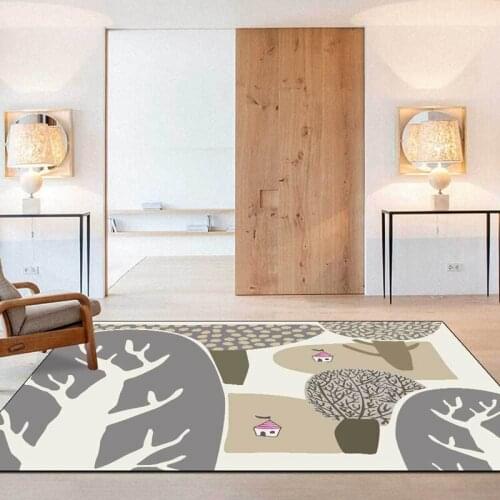 Cartoon Forest Soft Shaggy Kids Play Tent Non-Slip Area Rugs Japanese Children Study Room Chair Carpet Bedroom Bedside Floor Mat