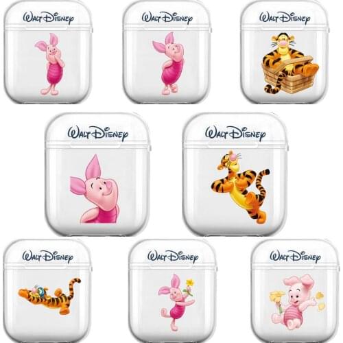 Kids Love Disney Tigger Pink Pig Soft Silicone Cases For Airpods 1/2 Protective Bluetooth Wireless Earphone Cover For Air Pods