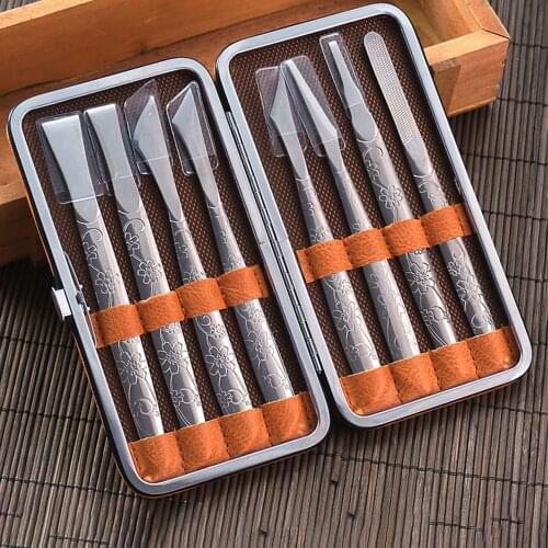 8pcs/set Pedicure Tool Set Stainless Steel Pedicure Knife Nail Clipper Manicure Knife Kit To Dermatomy Knife Feet Care Tool