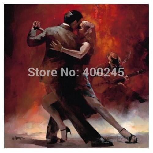 Wall art love picture Tango Argentino by Willem Haenraets Painting oil on canvas Portrait Art couple Dancer Hand painted