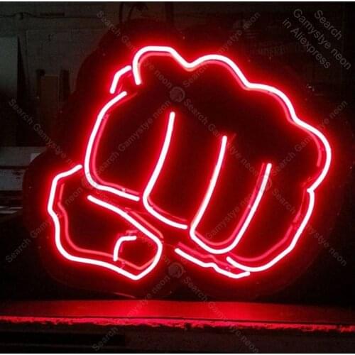 Neon Sign for fist red Neon Bulb sign handcraft Signboard Hotel Dropshipping Neon light bulb sign Light up wall Beer Bar Lamps