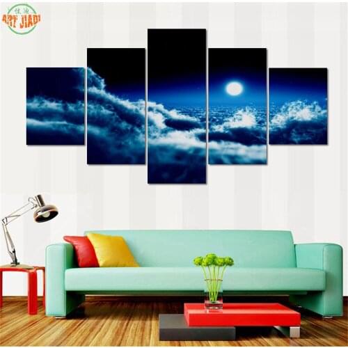 NEW 1-3-4-5 Piece/set Canvas Art Cool Moon CANVAS PAINTING HD Decorations For Home Wall Art Prints Canvas B363