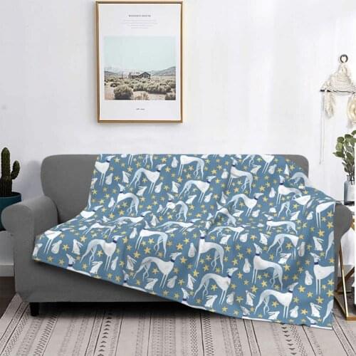 Galgo Hare And Stars Throw Blanket Carpet And Rug Thermal Blanket Decorative Blanket Blanket Baby Carpet And Carpet