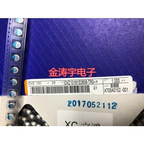 Original new 100% 25V100UF 6.3*6 SMD solid state capacitor OVZ101M1E0606-TR0 (Inductor)